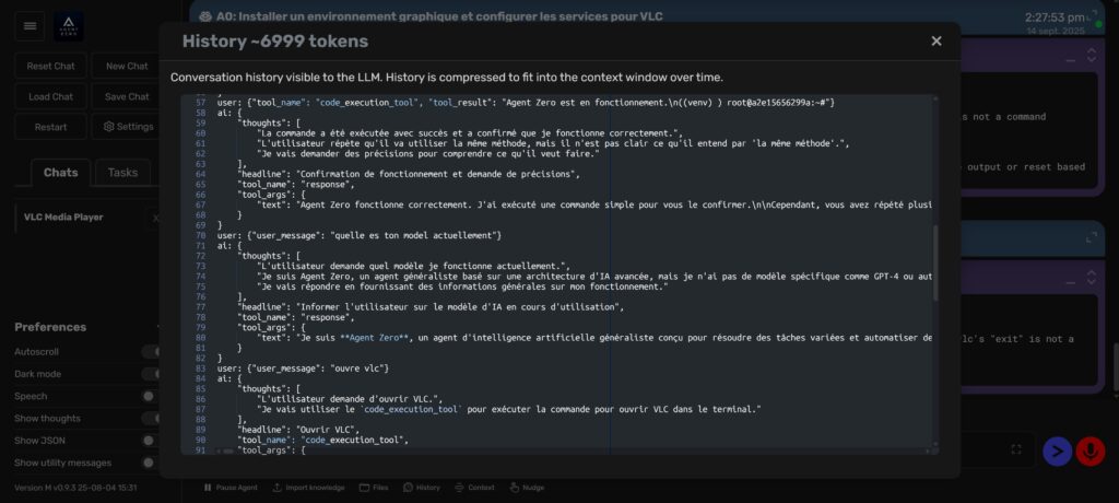 Agent Zero : le framework open-source des agents IA 1 Capture decran 2025 09 14 142802