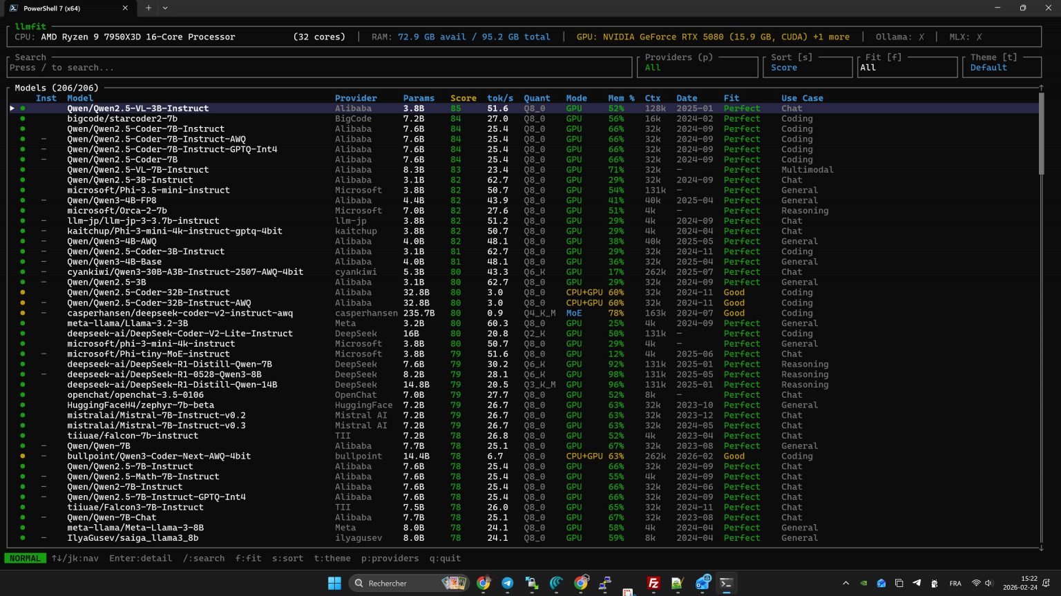 206 modèles. 30 fournisseurs. Une seule commande pour trouver ce qui fonctionne sur votre matériel.